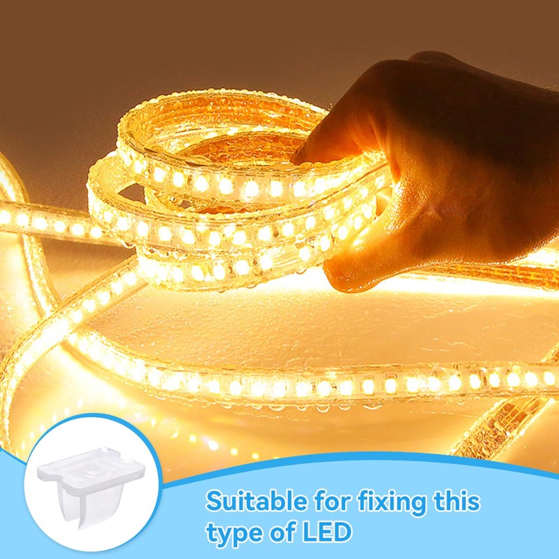 xolear Pack of 50 LED Strip Light Clips, Waterproof Strip