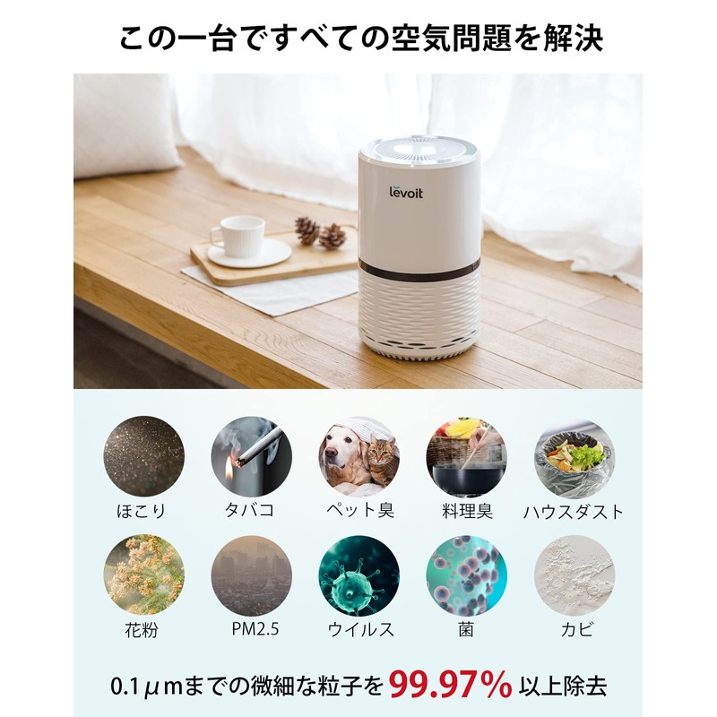 Levoit LV-H132 Air Purifier, Replacement Filter, Enhanced Pollen, Deodorization, Virus