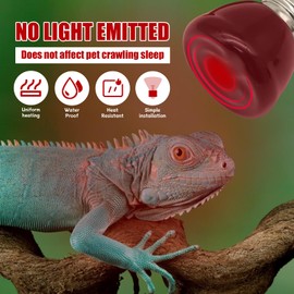 Abustle pig Mini Reptile Heat Lamp, 25w Infrared Ceramic Heat Emitter, No Light Emitting Reptile Heat Bulbs,Ceramic Heat Lamp for Amphibian, Chicken Coop,Cat, Turtle, Snake,Terrarium (2, 50 W)