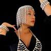 STONEFANS Vintage 1920s Rhinestone Headpiece Cap for Women Crystal Flapper