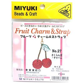 Miyuki Fruit Charm Cherry NO27 Width 1.4 inches (3.5 cm) Height 2.0 inches (5 cm)