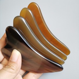 Cocoline 100% Natural Water Buffalo Horn Gua Sha Massage Lymphatic Circulation Meridian Face Body Massager Facial Contouring Face Massager / 100% 천연 물소뿔 괄사 마사지 림프 순환 경락 얼굴 바디 마사저 안면윤곽 페이스 마사지