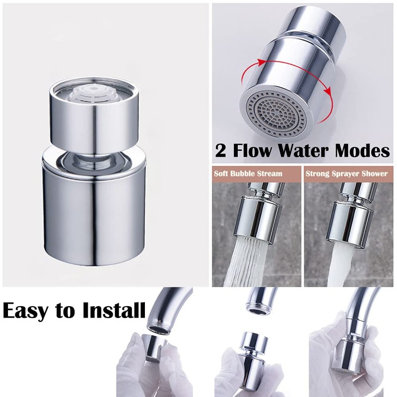 360 Swivel Tap Aerator Universal M24/M22 Water Saving Filter 2