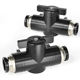 TAILONZ PNEUMATIC 6mm OD Ball Valve Air Flow Control Valve Press Adapter BVU-6 (Pack of 2)