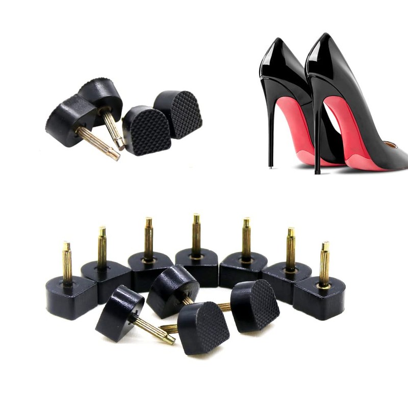 6 Pairs High Heel Tips Shoes Replacement Kit Black Non-Slip