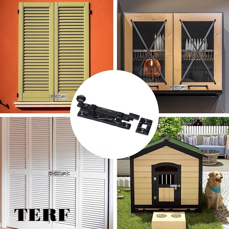 TERF® Traditional Antique Black Necked Tower Door Bolt Barrel Slide