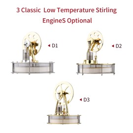 Low Temperature Stirling Engine Assembled Electricity Generator Heat Experiment Physical Generator Model with Flywheel Design Science Experiment DIY Education Toy for Teacher Adults Kids School Office Decor