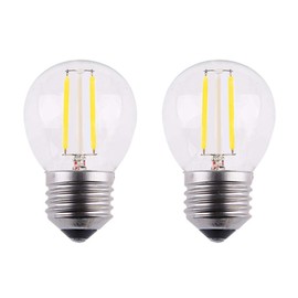 OPALRAY Dimmable A15 Style Mini LED Globe Bulb with LED Filament, 2W 200lm, 25W Incandescent Replacement, E26 Regular Base, 2700K Warm White Light Color, Clear Glass Cover, Pack of 2