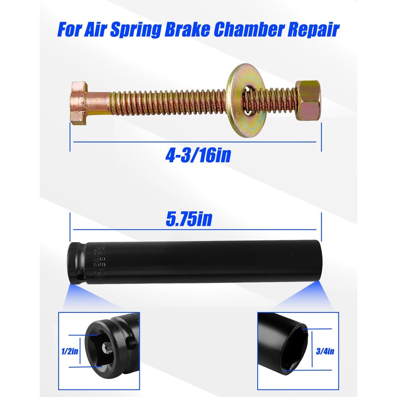 TIKSCIENCE 3/4 Inch Caging Bolt Socket Tool & 4 Brake