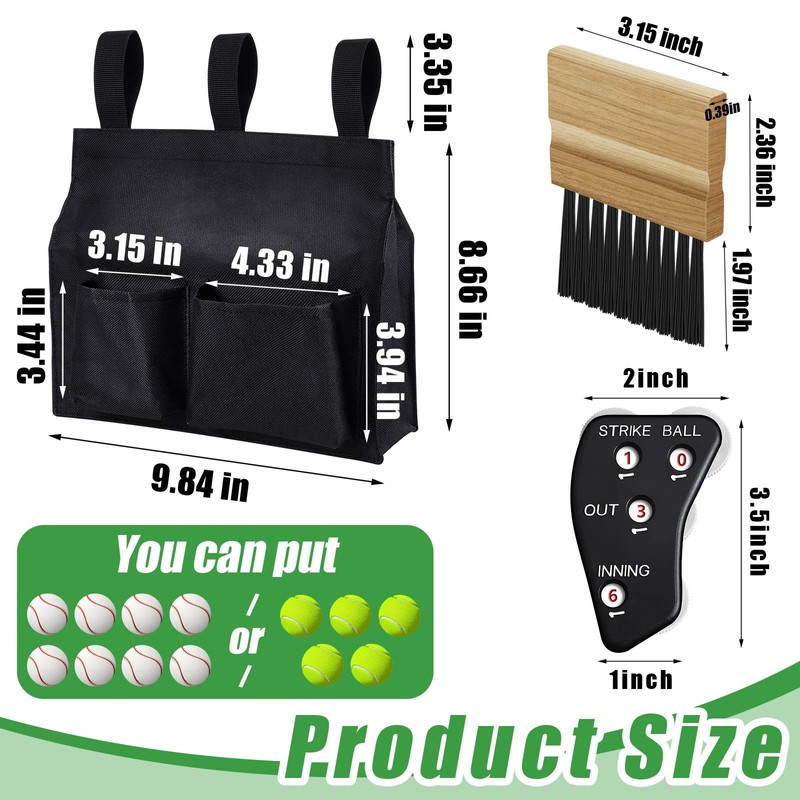 Dunzy 3 Pcs Umpire Gear Set Includes Baseball Umpire Brush,
