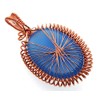 Blue Onyx Gemstone Copper Spirograph Wire Wrapped Pendant