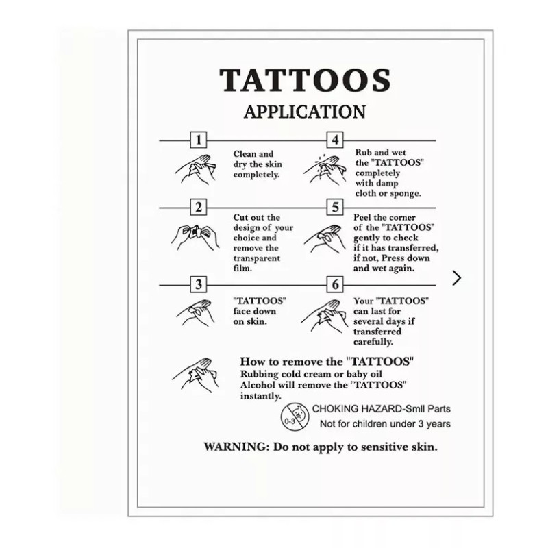 MINI BOXX 60 Tatuajes Tattoo Temporales Falso Letras Flor Brazo