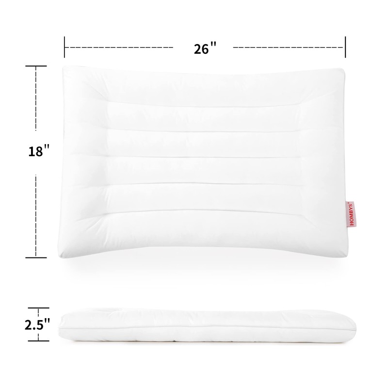 HOMBYS Ultra Thin Flat Pillow for Sleeping, Thin Pillow for