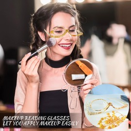 OCCI CHIARI Eye Make Up Reading Glasses Women Magnifying Eyewear Rotatable Cosmetic Eyeglasses 100 125 150 175 200 225 250 275 300 350 400 500 600(Yellow 1.5)