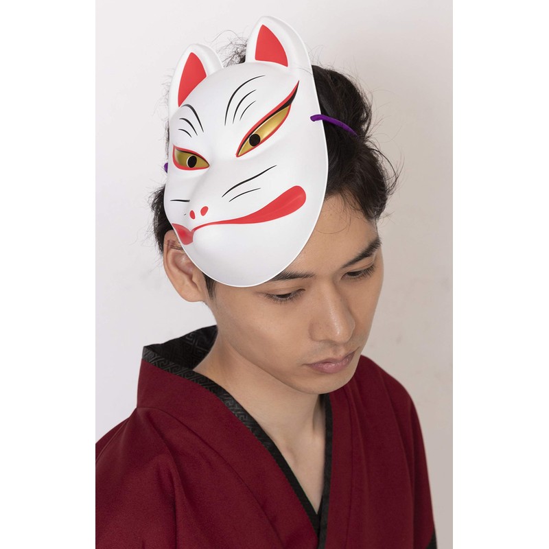 Party City Japanese-Style Folk Art Mask, Fox, White