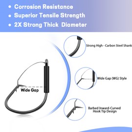 Natufish 25-Pack 2X Strong Weedless Wacky Rig Hooks - Ultra Sharp Neko Rig Circle Weedless Hooks for Bass & Catfish,Saltwater & Freshwater (1/0_25PCS)