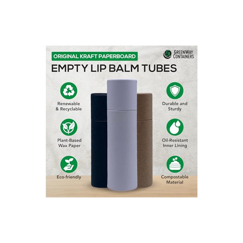 Tubos de bálsamo labial de papel Kraft de 8.5g /