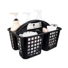 Boxonly Portable Shower Caddy Basket,Convenient Cleaning Supplies Organizer with Compartments and Handle,Ideal for Bathroom, Bedroom, Kitchen, College Dorm,Garden,etc.12.4" x 7.4" x 5.1"black