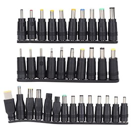 ASHATA 34 Piezas Kit de Adaptador de Corriente CC para Computadora Portátil Adaptador de Corriente para Computadora Portátil Conector de Puntas para para para Y Otras