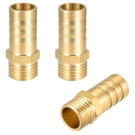 QZKJQDD 3 Pieces 12 mm Brass Hose Nozzle Hose Barb Fittings, 1/4 Inch Hose Nipple Connector Brass, Pipe Adapter, Hose Nozzle for Water, Gas, Air