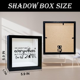 Adventure Fund Black Shadow Box Frame, Honeymoon Fund Box with Slot, Mountain Themed Travel Memory Box, Adventure Archive Box Gifts, Decorative Wooden Money Savings, Wedding Gifts for Newlyweds -05