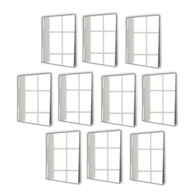 Pack of Rectangle Wall Mounted Acrylic Bathroom Mirrors: Frameless, Easy to Stick, Strong, Lightweight