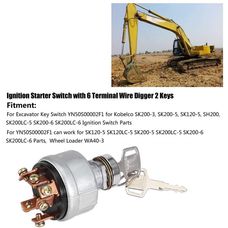 Ignition Switch,Ignition Starter Switch with 6 Terminal Wire Digger 2