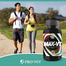 PROTGT | Max-vt Multivitamínico | 100% Natural | Cápsulas con Guaraná, Vitaminas Y Minerales | Para Hombres, Mujeres Y Deportistas | Suplemento Natura