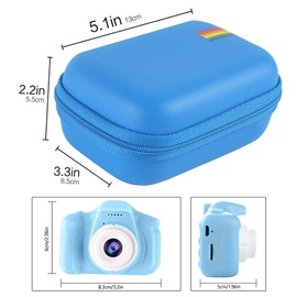Leayjeen Kids Camera Case Compatible with Seckton/Desuccus/Rindol/OZMI/Nine Cube/VATENIC/LC-dolida/GKTZ and More Kid Digital Camera Toys,Best Birthday Gifts for Boys -Blue(Case Only)