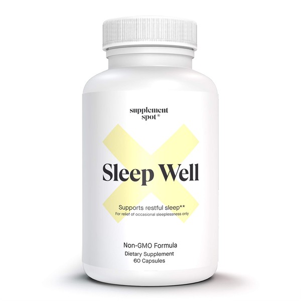 Sleep Well Natural Sleep Aid – Non-Habit Formula Sleep Supplements for Adults w/Magnesium, L-Theanine, GABA & Serotonin – Sleep Support Natural Sleep Supplement for Adults (60 Capsules, 30 Servings)