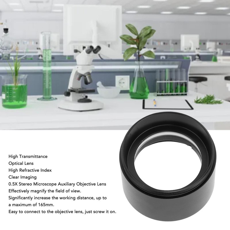 Microscope Objective Lens 0.5X 48mm Thread Blue Light Blocking Microscope