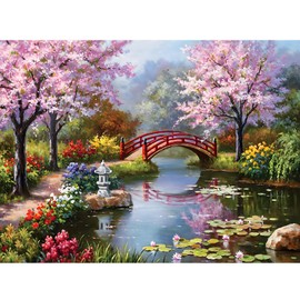 DAERLE Landscapes Diamond Painting Kits for Adults, Kids, 5D Paradise Garden Diamond Painting Kits, Lovely Countryside DIY Full Drill Diamond Art Painting Picture Diamond Dots for Home Decor 40x30cm