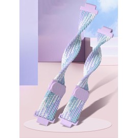 GIOPUEY Strap Compatible with imoo Watch Phone Z7/Z6, Braided Nylon Strap [Unisex] Elastic Replacement Strap - Purple-B