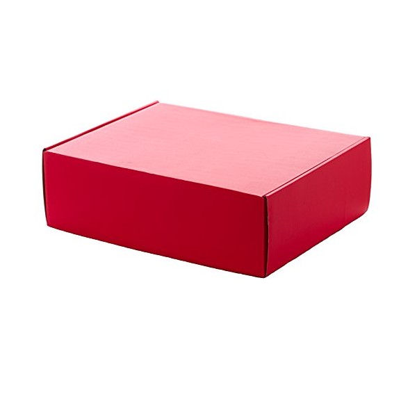 10ea - 7-1/2 X 7-1/2 X 3-1/4 Red Corrugated Tuck Top Box-Pk