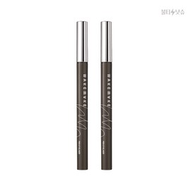Wake Make Subtle Eyes Iron Wall Pen Eyeliner Dark Brown 0.5g 2pcs / 웨이크메이크 그윽한 눈매 철벽 펜 아이라이너 다크브라운 0.5g 2개
