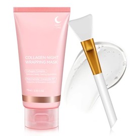 Collagen Night Wrapping Mask 75ml, Bio Collagen Face Mask | Anti-Aging Tiefenhydratation | Mit Hyaluronsäure & Ceramiden NP | Koreanische Hautpflege für strahlende Haut | 24h Feuchtigkeit &Elastizität