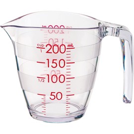 Marna K649CL Measuring Cup, Easy to See Markings, 7.8 fl oz (200 ml) (Moven/Dishwasher Safe, Heat-Resistant), Easy to Pour, Hook Hole, Wall Hanging, Storage