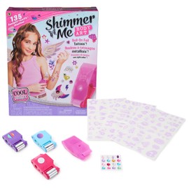 Cool MAKER Shimmer Me Tattoo Studio - Shimmering Tattoos with Metallic Foils, with 135 Tattoo Designs and Gemstones, for Children from 7 Years
