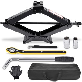 Scissor Car Jack 3 Ton (6610 lbs) Tire Changing Kit with Lug Wrench - Emergency Kit for Car, SUV, MPV