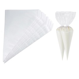 Disposable outer bag, 50 pieces extracted boxed, pastry bag, easy to store, pressed flower bag set, leak proof durable and easy to extrude, environmental protection plastic triangle face bag, candy