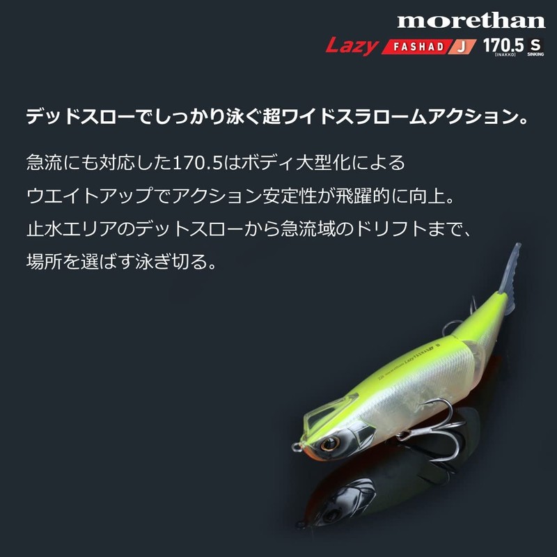 DAIWA Moissanite Lazy Fashad J170.5S Seabass Lure, Keimura Fire Clear