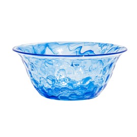 Abode Homewares Aegean Swirl Serve Bowl, Premium Plastic, Indoor/Outdoor, Swirl Blue, 11.4" x 5"