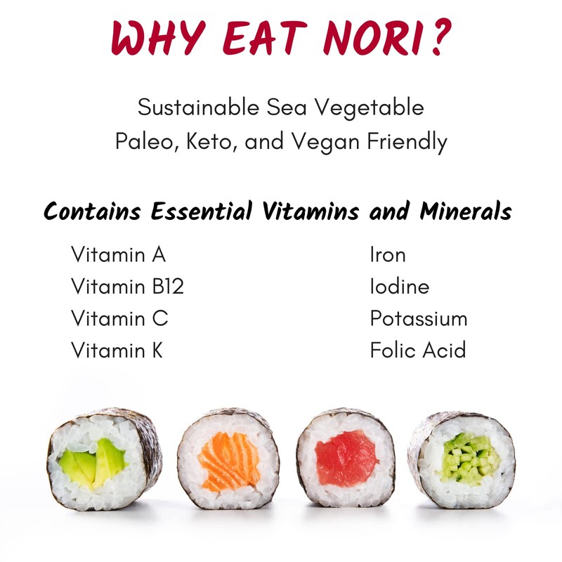 Emerald Cove, Organic Untoasted Nori Sheets Package, 10 Count Sheets,