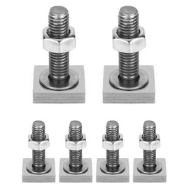 QWORK 6 pieces M6 slot stone roof rack, stainless steel T-slot adapter, slot nuts, 20 x 20 mm roof rack, rail carrier with nuts washers