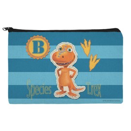 Dinosaur Train Buddy T-Rex Species Blue Stripes Makeup Cosmetic Bag Organizer Pouch