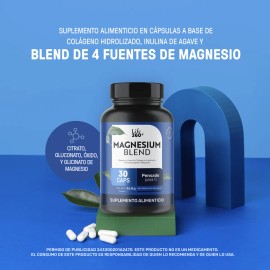Magnesio Life360 Magnesium Blend 30 Cpsulas 4 Magnesios Sin Sabor                                                                                     