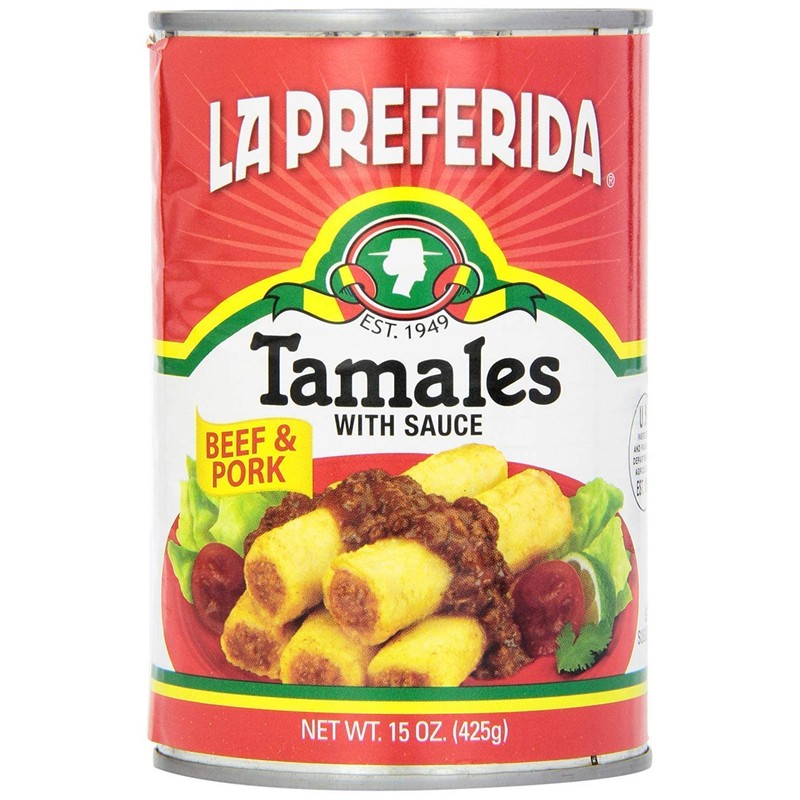 La Preferida Beef & Pork Tamales Hearty Mexican Canned Tamales