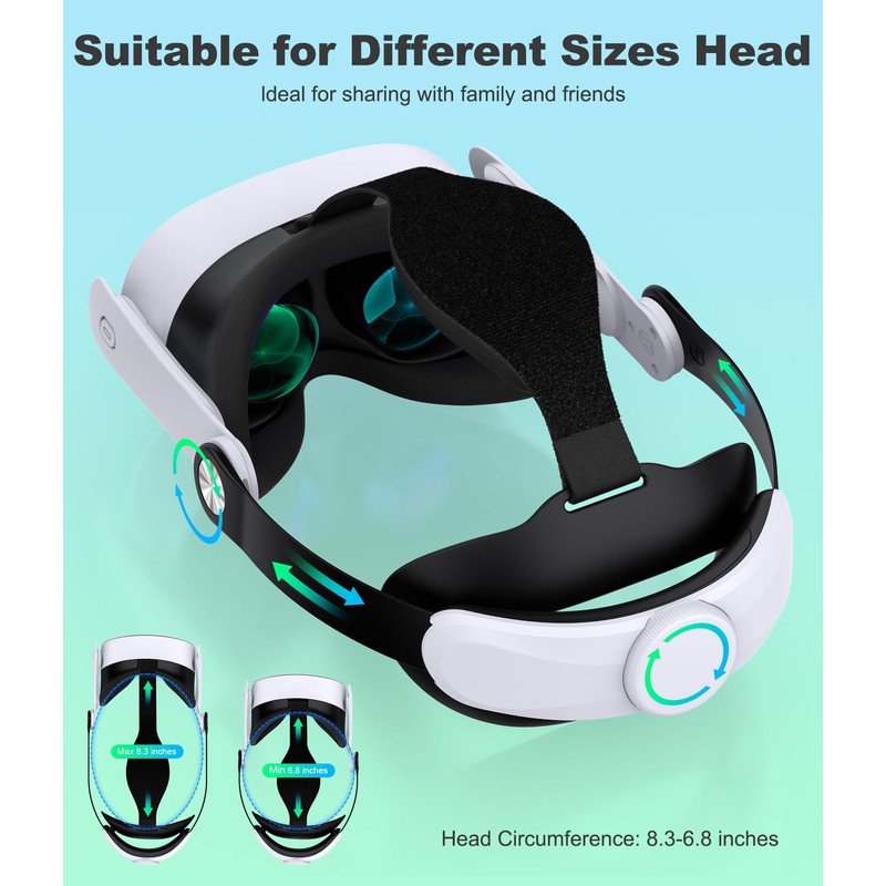 DXKK Head Straps for Meta Quest 3/Quest 3s/Quest 2 with