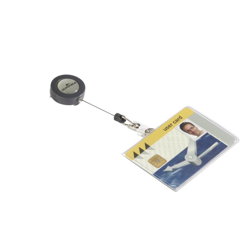 Durable Name Badge with Badge Reel Landscape (Pack of 10)