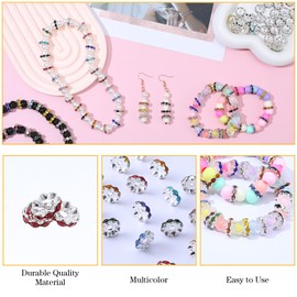 Ouligay 100pcs Rondelle Spacers Beads 12mm Multicolor Spacer Beads Large Hole Beads Spacers for Beaded Pens Beaded Pen Supplies for Jewelry Making Pens for Beads